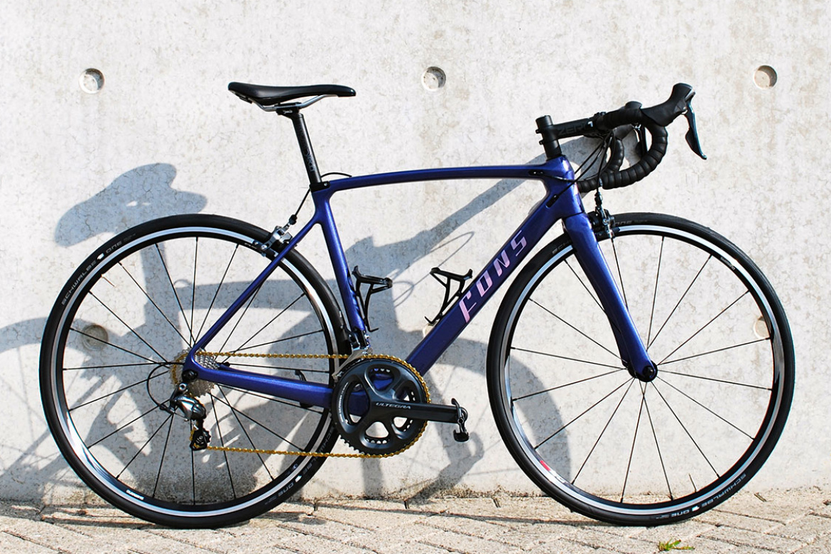 Custom dames racefiets |metallic paarse racefiets | Fons bikes