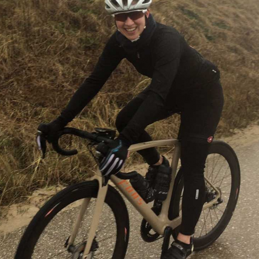 Custom dames racefiets| Beige racefiets met oranje | Fons bikes