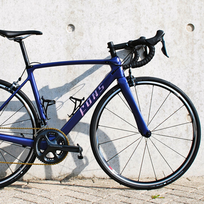 Custom dames racefiets |metallic paarse racefiets | Fons bikes